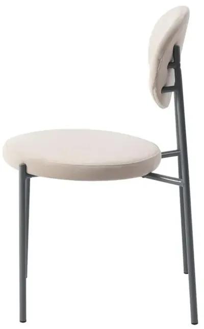 LeisureMod Euston Modern Velvet Dining Chair with Grey Steel Frame