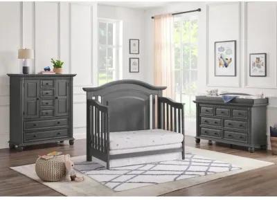 Oxford Baby London Lane 4 In 1 Convertible Crib Arctic Gray