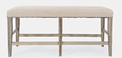 Jofran Fairview Transitional 52 Backless Upholstered Counter Height Bench