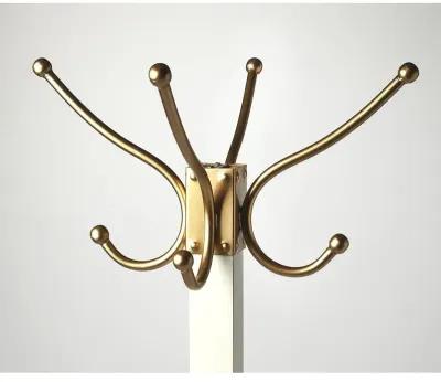 Elegant Rustic White and Gold Coat Rack, Belen Kox