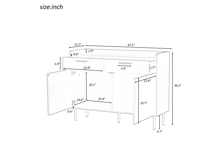 Merax Solid Wooden Storage Cabinet with Drawers