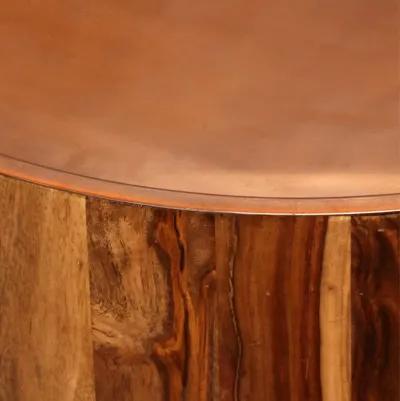 vidaXL Coffee Table Solid Sheesham Wood and Steel 26.8"