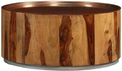 vidaXL Coffee Table Solid Sheesham Wood and Steel 26.8"