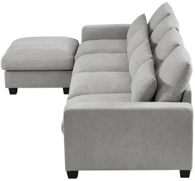 Modern Large L-Shape Feather Filled Sectional Sofa