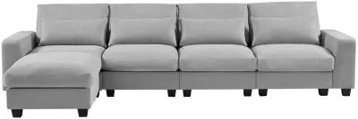 Modern Large L-Shape Feather Filled Sectional Sofa