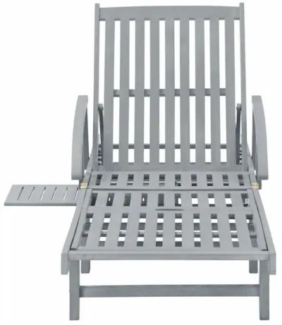 vidaXL Garden Sun Lounger Gray Solid Acacia Wood