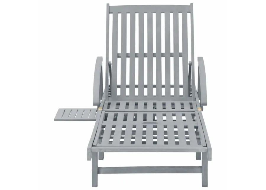 vidaXL Garden Sun Lounger Gray Solid Acacia Wood