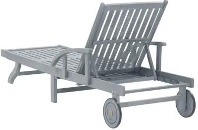 vidaXL Garden Sun Lounger Gray Solid Acacia Wood