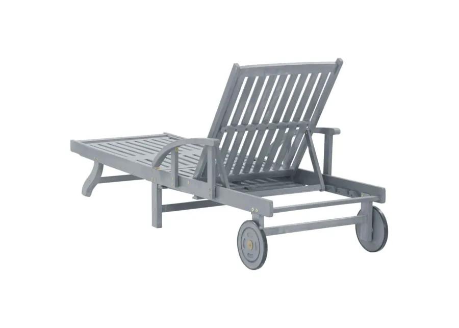 vidaXL Garden Sun Lounger Gray Solid Acacia Wood