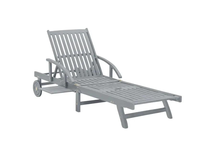 vidaXL Garden Sun Lounger Gray Solid Acacia Wood