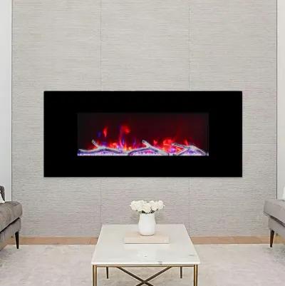 MONDAWE 42" Wall-Mounted Electric Fireplace 5120 BTU Heater with Bluetooth Speaker & Remote Control Adjustable Flame Color & Temperature Setting