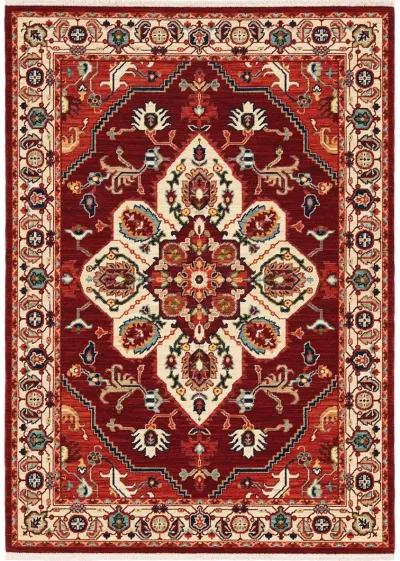 Lilihan 5'3" x 7'6" Red Rug