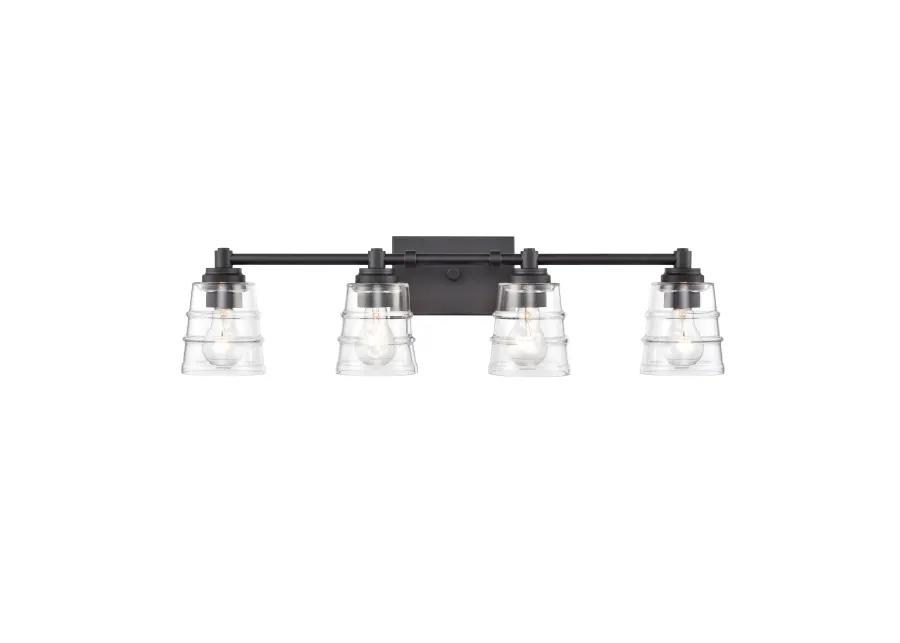 Pulsate 30.25'' Wide 4-Light Black Vanity Light