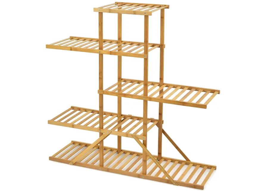 5-tier 10 Potted Bamboo Plant Stand