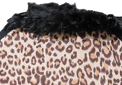 Wigi 12 Inch Accent Lamp, Purse, Cheetah Animal Print, Brown Black Faux Fur - Benzara