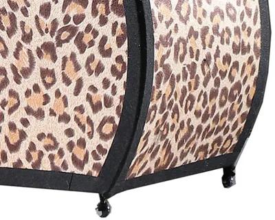 Wigi 12 Inch Accent Lamp, Purse, Cheetah Animal Print, Brown Black Faux Fur - Benzara