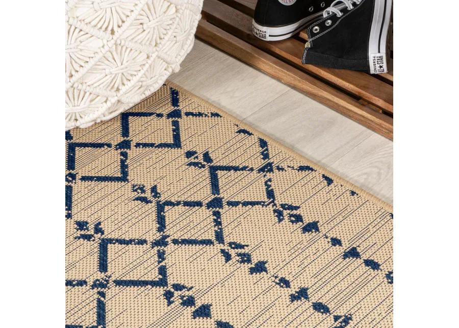 Ourika Moroccan Geometric Textured Weave Indoor/Outdoor Runner Rug