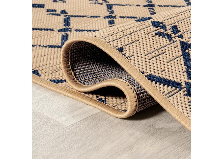 Ourika Moroccan Geometric Textured Weave Indoor/Outdoor Runner Rug