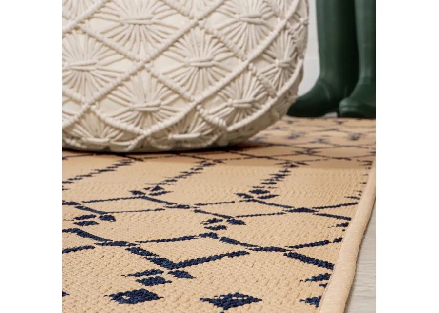 Ourika Moroccan Geometric Textured Weave Indoor/Outdoor Runner Rug