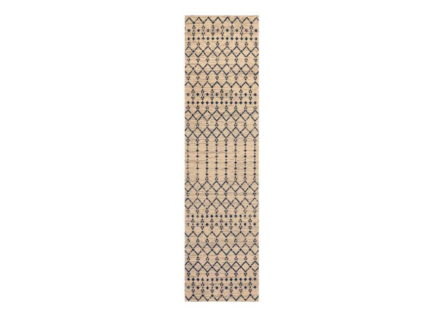 Ourika Moroccan Geometric Textured Weave Indoor/Outdoor Runner Rug