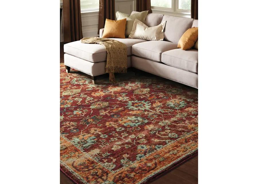 Andorra 1'10" x 3'2" Red Rug