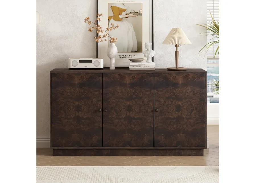 Merax Wood Pattern Storage Cabinet with 3 Doors