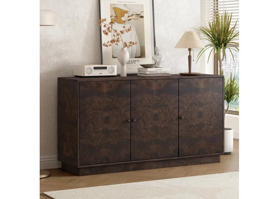 Merax Wood Pattern Storage Cabinet with 3 Doors