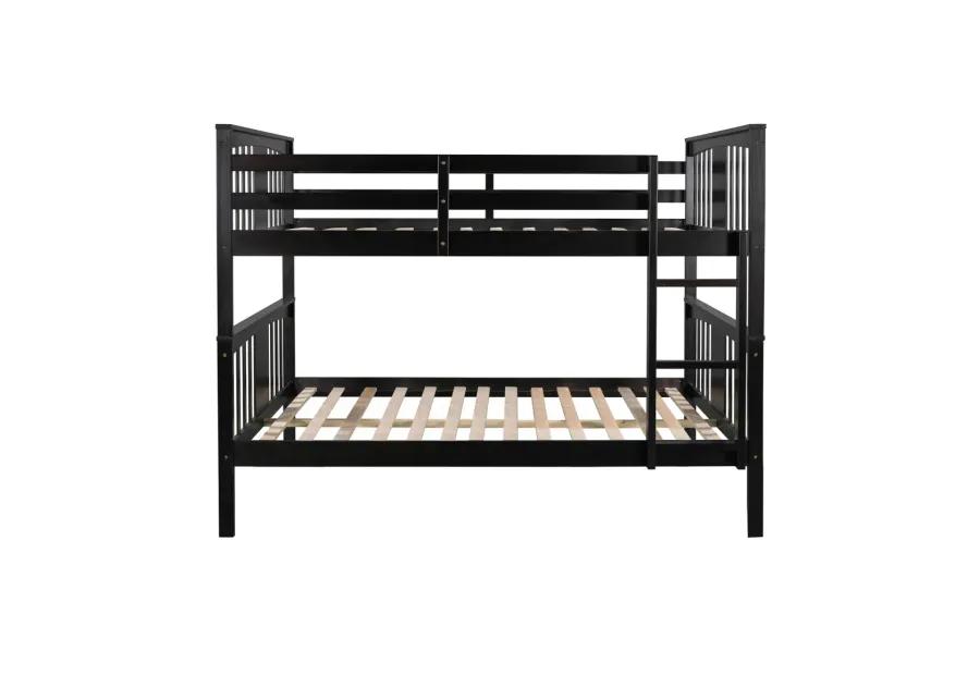 Full Over Full Bunk Bed With Ladder For Bedroom, Guest Room Furniture