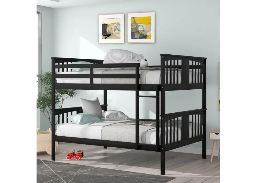 Full Over Full Bunk Bed With Ladder For Bedroom, Guest Room Furniture