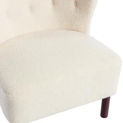 Upholstered Armless Sherpa Sofa Chair