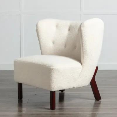 Upholstered Armless Sherpa Sofa Chair