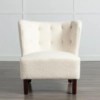 Upholstered Armless Sherpa Sofa Chair