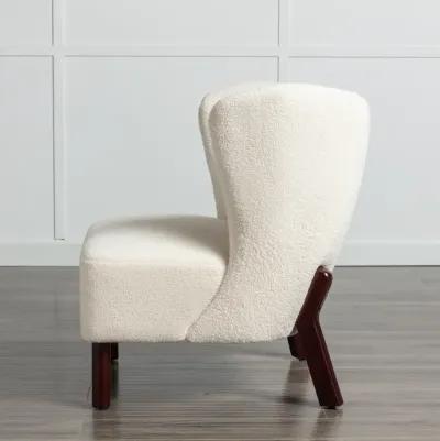 Upholstered Armless Sherpa Sofa Chair