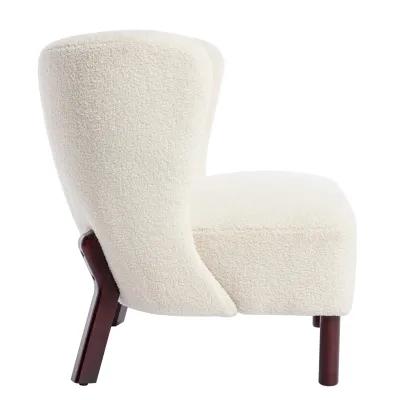 Upholstered Armless Sherpa Sofa Chair