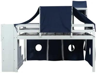 Merax Loft Bed with Tent and Tower