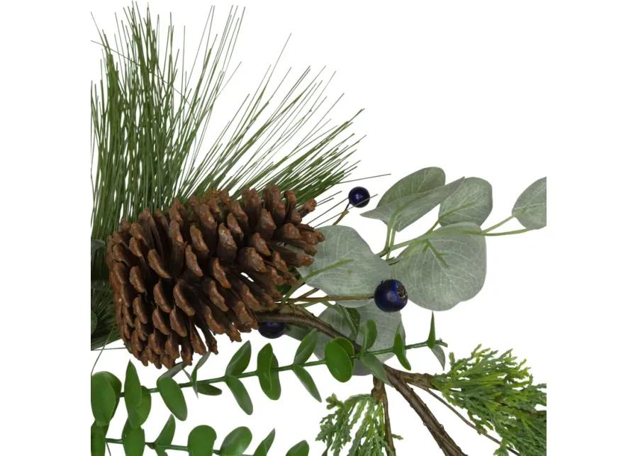 5ft Blueberry Eucalyptus Pine Artificial Christmas Garland - Unlit