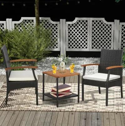 Hivvago Set of 2/4 Patio Dining Chair with Soft Zippered Cushion