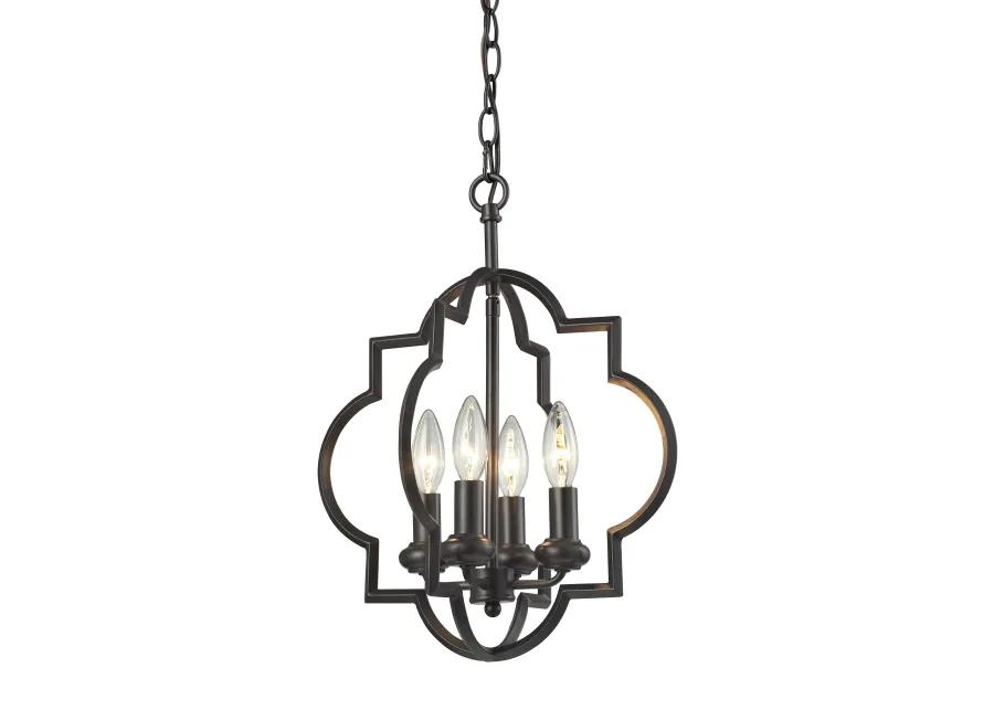 Chandette 14'' Wide 4-Light Bronze Chandelier