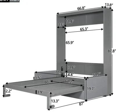 Merax Murphy Bed Cabinet Wall Bed with Cushion