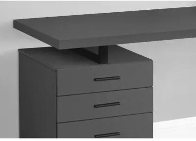 Monarch Specialties I 7645 Computer Desk, Home Office, Laptop, Left, Right Set-up, Storage Drawers, 48"L, Work, Metal, Laminate, Grey, Black, Contemporary, Modern