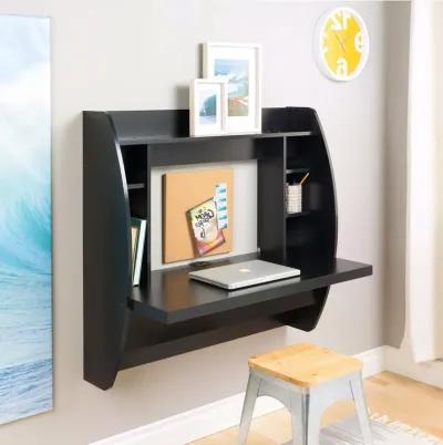 Hivvago Modern Space Saving Wall Mounted Floating Laptop Desk in Black