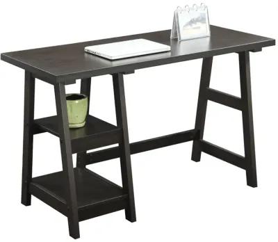 Convenience Concepts Designs2Go Trestle Desk with Shelves