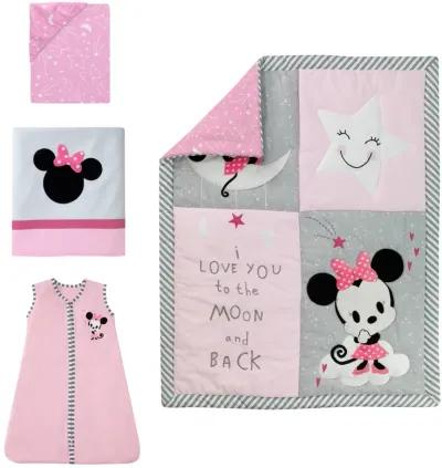 Disney Baby Minnie Mouse Pink 4-Piece Nursery Crib Bedding Set by Lambs & Ivy