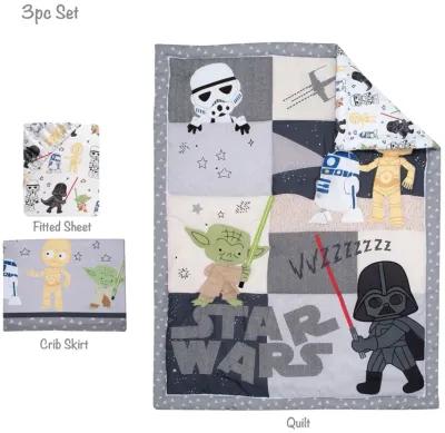 Lambs & Ivy Star Wars Classic 3-Piece Baby Crib Bedding Set - Yoda/Darth Vader