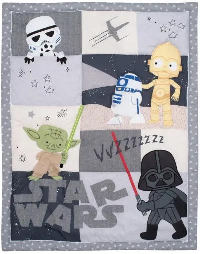 Lambs & Ivy Star Wars Classic 3-Piece Baby Crib Bedding Set - Yoda/Darth Vader