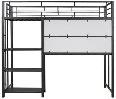 Merax Metal Loft Bed with Desk and Ladder