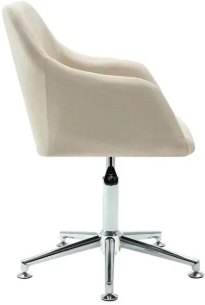 Swivel Dining Chair Cream Fabric