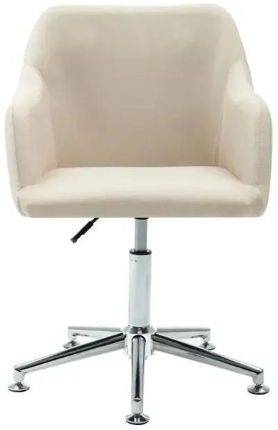 Swivel Dining Chair Cream Fabric