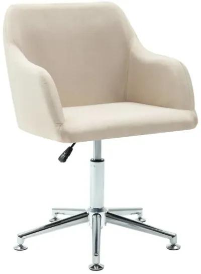 Swivel Dining Chair Cream Fabric