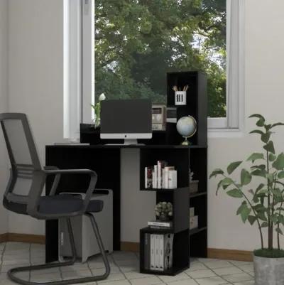 Hivvago Modern Computer Desk with Storage Bookshelf and Hutch for Home Office